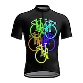 cheap Men&#039;s Jerseys-21Grams Men&#039;s Cycling Jersey Short Sleeve Bike Top with 3 Rear Pockets Mountain Bike MTB Road Bike Cycling Breathable Moisture Wicking Quick Dry Reflective Strips Yellow Pink Red Graphic Polyester