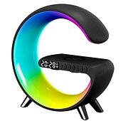 お買い得  スマートライト-リズムRGBICライトバーLEDスマートライトBluetoothスピーカーアラームクロック調光可能ウェイクアップライトアラームクロックワイヤレス充電テーブルランプ