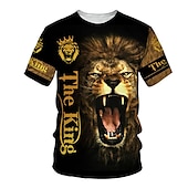 abordables T-shirts à imprimé animal-Homme Unisexe tigre Imprimés Photos T shirt Manche Courte T-shirt 3D effet Col Ras du Cou Chemise Sportif Décontractées Grand et grand Extérieur Plein Air du quotidien Noir / Blanc Argent + or Or