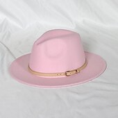 billige Partyhatter-Hatter Ull / Acryl Fedora Formell Bryllup cocktail Royal Astcot Enkel Med Ren Farge Hodeplagg Hodeplagg