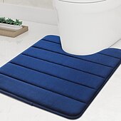 billige Matter og tepper-minneskum badematte sklisikker kontur toalettbadeteppe, u-formet sklisikre absorberende tykke myke vaskbare baderomstepper, gulvteppe badematte for baderomsvask toalett 50*60 cm (20&quot; x 24&quot;)