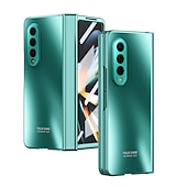cheap Samsung Cases-Phone Case For Samsung Galaxy Z Fold 5 Z Fold 4 Z Fold 3 Full Body Case Flip Plating Dustproof Solid Colored PC