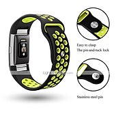 זול להקות שעונים של Fitbit-צפו בנד ל פיטביט Charge 2 סיליקוןריצה תַחֲלִיף רצועה רך מתכוונן נושם רצועת ספורט צמיד