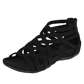 cheap Vacation Sandals-Women&#039;s Gladiator Style Flat Sandals - Strappy Open-Toe Summer Shoes in Denim Blue