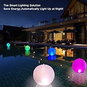 お買い得  水中ライト-LEDプールフローティングライト40cm光るボールインフレータブル発光ボール屋外スイミングプールプールスポーツ用品用LEDボール装飾ビーチボール