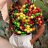 ieftine Polo imprimat pentru bărbați-Bărbați 3D Print Tricou POLO Cămașă de golf Manșon scurt Cămașă Răsfrânt Casual Zilnic Tipărire 3D Alb+Roșu Negru / Roșu Roz Îmbujorat Roșu-aprins Mov Deschis Imprimeu Buton în jos Îmbrăcăminte Mod