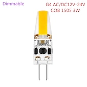 رخيصةأون أضواء LED ثنائي الدبوس-10 قطعة G4 LED لمبة قابلة للتعتيم AC / DC12-24V 2 واط 3 واط 1505 COB مصباح ليد بديل لمبة الهالوجين التقليدية لأضواء الثريا