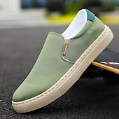 tanie Mokasyny i trzewiki męskie-Męskie Mokasyny i buty wsuwane Eleganckie loafery Spacery Codzienny Codzienny Płótno Oddychający Mokasyny Czarny Biały Zielony Wiosna Jesień