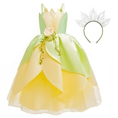 ieftine Costume pentru fete-Tinker Bell DinBasme Prințesă Tiana Rochie de fete cu flori Costum de petrecere tematică Rochii din tul Activ Dulce Film Cosplay for Fete Pentru copii Nuntă Invitat la nunta