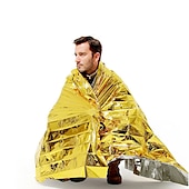 economico Telo da campeggio-Coperte impermeabili compatte termiche in mylar argento di emergenza per kit di pronto soccorso, attrezzature per disastri naturali, trattengono il calore corporeo, mantengono la dimensione calda dopo