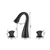 abordables Trous multiples-robinet mitigeur d&#039;évier de salle de bain répandu, robinets de lavabo montés sur le pont à 3 trous et 2 poignées en laiton avec tuyau d&#039;eau chaude et froide, robinet d&#039;eau de cuve