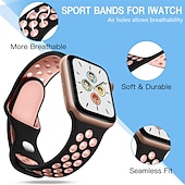 economico Cinturini per Apple Watch-4 pezzi Cinturino sportivo Compatibile con Cinturino dell'Apple Watch 38mm 40mm 41mm 42mm 44mm 45mm 49mm Impermeabile Regolabili Silicone morbido Cinturino di ricambio per iwatch Series Ultra 8 7 SE