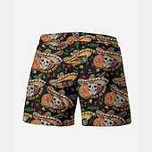 baratos Retro Vintage &amp; Ética-Homens Caveiras Estampas Abstratas Calção Justo de Natação Shorts de Natação Bermuda de Surf Cintura Média Havaiana Boho Casual Diário Feriado Com Cordão com forro de malha Cintura elástica Designer
