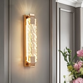 cheap Wall Sconces-Crystal Indoor Wall Lights LED Nordic Style Living Room Shops Cafes Gold + Rose Gold Steel Wall Light 110-240V