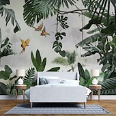abordables Papiers peints-Fonds d&#039;écran cool forêt beau papier peint mural autocollant mural couvrant impression peler et coller amovible auto-adhésif scénique forêt tropicale humide plantain pvc / vinyle décor à la maison