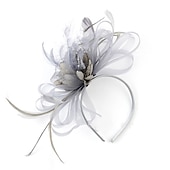 levne Fascinátory-Fascinátory Tyl Kentucky Derby Dostih koktejl Royal Astcot retro Elegantní S Peří Přílba Pokrývky Hlavy