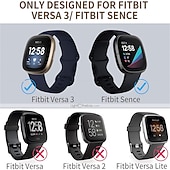economico Cinturini per orologi Fitbit-3 pezzi Cinturino per orologio  per Fitbit Versa 3 Sense Silicone morbido Sostituzione Cinghia Da donna Da uomo Impermeabile Cinturino sportivo Polsino