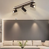 abordables Spots encastrables-plafonniers à led dimmables pour le salon, plafonniers plafonniers éclairage sur rail rotatif noir projecteurs de plafond à gradation tricolore 3 voies pour magasin de vêtements
