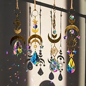 abordables Attrapeurs de rêves-cristal attrape-soleil oeil du diable éclairage en cristal pendentif lumière et ombre vent carillon attrape-soleil prisme boule