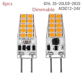 baratos Luzes LED de Dois Pinos-6pcs gy6.35 lâmpadas led regulável ac/dc 12-24v smd2835 20led lâmpada de substituição incandescente de halogênio lâmpada led bombillas