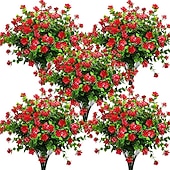 voordelige Kunstbloemen-1 st 7 vork eucalyptus kleine rozen plastic eucalyptus bladeren gesimuleerd watergras