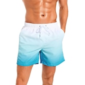 お買い得  男性用水泳パンツ-男性用 ボードショーツ スイムショーツ スイムトランク ドローストリング メッシュ裏地付き 弾性ウエスト 勾配 速乾性 ショート カジュアル 日常 祝日 ハワイアン ボヘミアン ブラック ピンク マイクロエラスティック