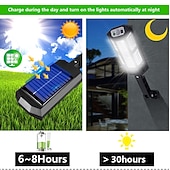 billige Gatebelysning-solcellegatelys utendørs ip65 bevegelsessensor fjernkontroll solcelledrevet vegg LED lampe 3 lysmodus lys for hage terrasse dekor garasje lys 1 stk