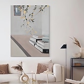 お買い得  風景画-ハング塗装油絵 手描きの 縦式 抽象画 コンテンポラリー インナーフレームなし(枠なし)