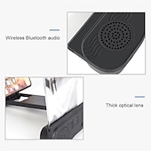abordables Supports de téléphone-4 in1 bluetooth 5.0 loupe d&#039;écran de téléphone portable agrandisseur 3d 12 pouces support de loupe support de bureau support pour téléphone