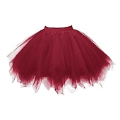 cheap Bottoms-1950s 1980s Rockabilly Short / Mini Petticoat Hoop Skirt Tutu Under Skirt Ballet Dancer Women&#039;s Carnival Costume Kings Day Halloween Carnival Performance Party Pride Parade Adults&#039; Skirt Spring
