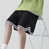 Χαμηλού Κόστους Casual σορτς-Ανδρικά Active Shorts Σορτς μπάσκετ Casual σορτς Τσέπη Κορδόνι Ελαστική μέση Σκέτο Άνεση Moale Causal Καθημερινά Αργίες Αθλήματα Μοντέρνα Μαύρο Λευκό