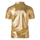 levne oblečení-sada s lesklým kovovým tričkem jogger kalhoty 2 ks outfity pánské disco 80. léta cvičení cosplay kostým maškarní karneval párty klub