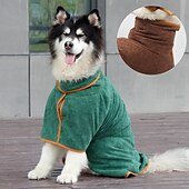 ieftine halat de baie purtabil-prosop pentru animale de companie absorbant cu uscare rapidă halat de baie pentru câini mare verde animal de companie it wrap talie halat de baie