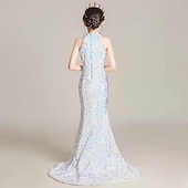 preiswerte Blumenmädchenkleider-Blumenmädchenkleid Mädchen Kleid Abendkleid Party Kleid Hochzeit Party Besondere Anlässe Kuschelig Prinzessin Pailletten Spitze Glatt Ärmellos Schulterfrei Schwarz Weiß