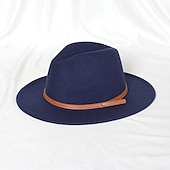 baratos Chapéu de Festa-Chapéus Lã / Acrílico Chapéu Fedora Formal Casamento coquetel Royal Astcot Simples Clássico Com Cor Pura Capacete Chapéu