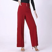 economico Pantaloni-Balli latino-americani Balli da sala Pantaloni Colore Puro A fantasia Per donna Prestazioni Addestramento Alto Elastene
