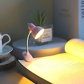 abordables Luces de lectura-1pc mini lámpara de libro lámpara de escritorio de protección ocular con abrazadera lámpara de clip de luz cálida brillante que incluye batería