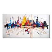 cheap Landscape Paintings-Mintura Handmade Colorful City Landscape Oil Paintings On Canvas Wall Art Decoration Modern Abstract Picture For Home Decor Rolled Frameless Unstretched Painting