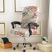 abordables Housse de fauteuil de bureau-Housse de chaise d&#039;ordinateur, housse de chaise de bureau extensible housse de siège de jeu rotative douce durable lavable