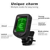cheap Musical Instruments-Guitar Tuner Digital Clip-On Tone Tuner for Electric Urikri Bass Violin Universal 360 Degree Rotatable Sensitive Built-in Batter
