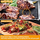cheap Grills &amp; Outdoor Cooking-Set of 4 Non-stick Reusable Teflon Sheets Barbecue BBQ Grill Mats for Out Door Grilling