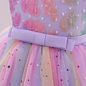 preiswerte Kleider für die Blumenmädchen-Kinder Mädchen Partykleid Einfarbig Ärmellos Leistung Besonderer Anlass Knotenbinde Elegant Polyester Knielang Tüllkleid Sommer Frühling 3-10 Jahre Champagner Rosa Blau