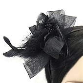 economico Fascinator-Fascinatori  Cappelli  Fasce per capelli in tulle  piume  rete con 1 pezzo Matrimonio  Occasione speciale  Copricapo per tea party per un&#039;ottima impressione Fascinatori del Derby Giornata di corsa