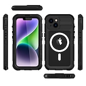 رخيصةأون جرابات آيفون-هاتف غطاء من أجل ايفون 16 iPhone 15 14 Pro Max Plus آيفون 13 برو ماكس ثقيل حقيبة ضد الماء مع ماجسيف حماية كاملة للجسم دعم الشحن اللاسلكي مع رباط المعصم سبائك الألومنيوم الكمبيوتر الشخصي سيليكون