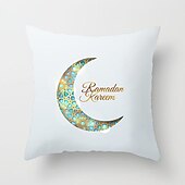 billiga Kuddfodral för semester-ramadan kareem kuddfodral eid mubarak 1 st mjukt dekorativt fyrkantigt kuddfodral örngott för sovrum vardagsrum soffa soffstol maskintvättbar