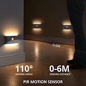 cheap Sensor Night Lights-LED Night Lights Motion Sensor USB Rechargeable Linkage Induction Wireless Night Light Kitchen Cabinet Corridor Night Lamp for Bedroom Home Staircase Passageway Lighting