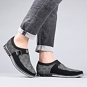 ieftine Saboți și Mocasini Bărbați-mocasini casual pentru bărbați – pantofi respirabili cu model negru și gri, cu cataramă metalică, confortabili și ușori pentru purtarea de zi cu zi