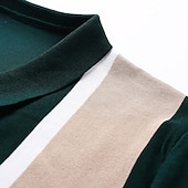 halpa Miesten klassinen poolopaita-Miesten Neulo poolo Poolopaita ulko- Katu Sänkyjen avaus Nappi Lyhythihainen Vapaa-aika Vanhan rahan tyyli Raidoitettu Napin edessä Kesä Kevät Syksy Normaali Musta Valkoinen Sininen Apila Musta