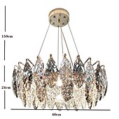 זול נברשות קריסטל-נברשת בעיצוב פנס תליון 60 ס"מ מצופה אלקטרו