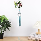 cheap Dreamcatcher-1pc Kingfisher Glass Painted Wind Chime Outdoor Handicraft Hanging Ornament For Window Balcony Garden Decor 16x78cm/6.3&#039;&#039;x30.7&#039;&#039;
